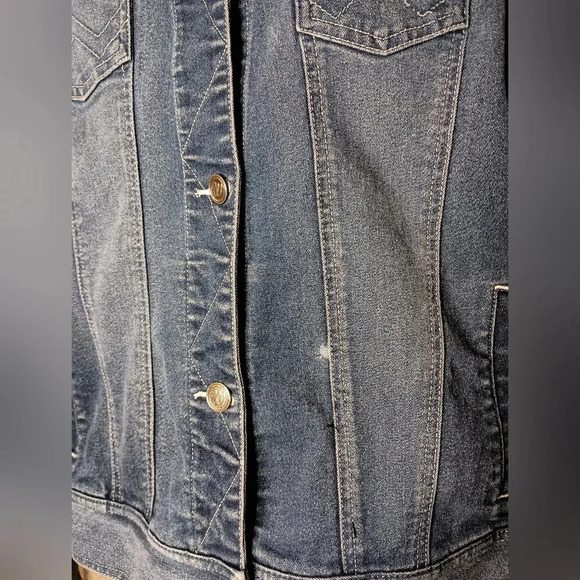 WRANGLER‎ Rhinestone Studded Denim Jean Jacket Size Medium (#979) - Picture 4 of 7